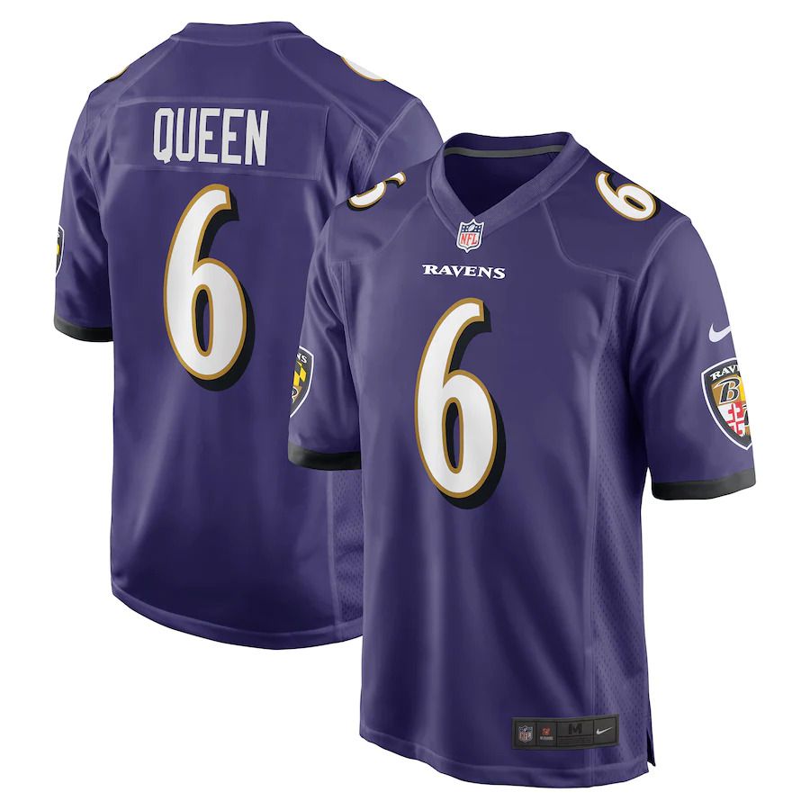Men Baltimore Ravens 6 Patrick Queen Nike Purple Game Player NFL Jersey